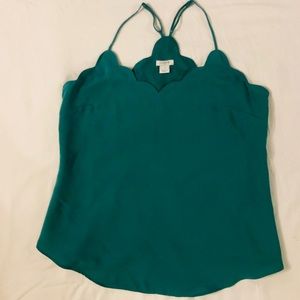 Green scalloped cami - worn once!